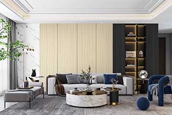 张掖轻奢风格-客厅